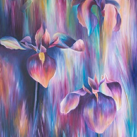 Iris Oil Painting - Claire Harrison
