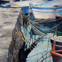 Painters Confusion-Acitrezza - Watercolour - Royal Society of Marine Artists - Richard Cave