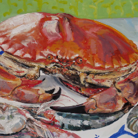 Crab and Shrimps - Oil Painting and Giclée Prints by Coastal and Animal Artist Karen Davies