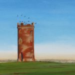 Dovecot with crows – Rural Landscape Painting – Berkshire Artists Gallery – Kerry Webb