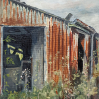 Old Shed  – Oil Painting by Reading Guild of Artists member Shelagh Casebourne