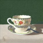 Cup and Saucer Oil Painting – Wokingham Art Society Artist Fred Bennett