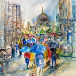 St Pauls Cathedral London Cityscape by Society of Women Artists member Jenny Whalley from Sandhurst Berkshire