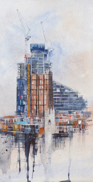 Battersea Power Station, London Redevelopment in London - Overshadowed - Urban Artist Linda Saul ARWS