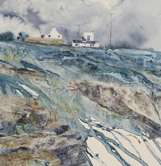 Pendeen Cornwall Clifftop - Contemporary Coastal Art - Linda Saul