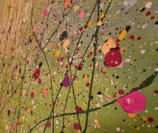 Wildflower Meadow - Contemporary Acrylic Artist Simon Pink