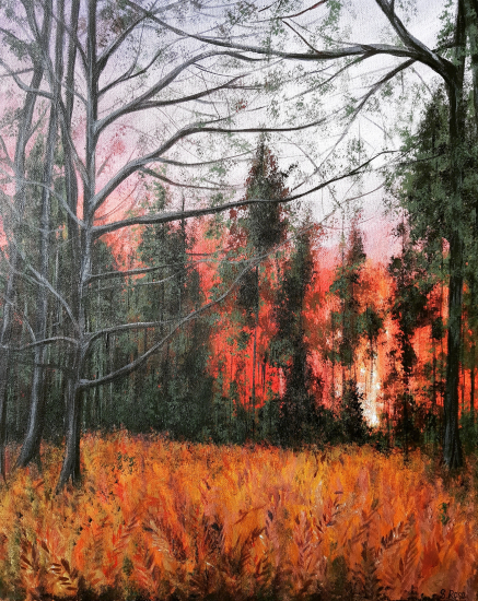 Autumn Trees in Windsor Great Park by Berkshire Landscape Artist Sucheta Rose