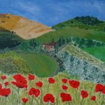 Rolling Tuscan Hills – Oil Impasto Painting by Landscape Artist Rachel Goffredo
