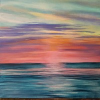 Sunset – Seascape by Windsor Berkshire Acrylic Artist Sucheta Rose – Indescence
