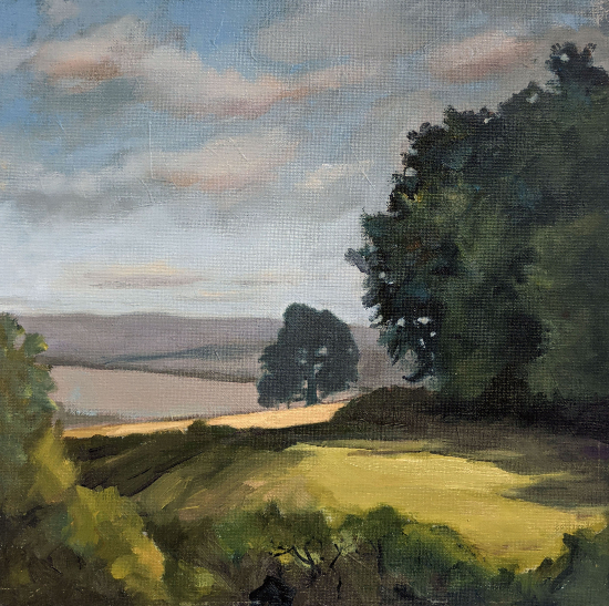 Brightwell Barrow, Wittenham, Oxfordshire - Oil Painting by Reading Guild of Artists member Shelagh Casebourne