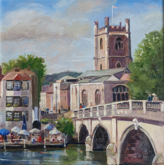 Henley Bridge - Oil Painting by Reading Guild of Artists member and Art Tutor, Shelagh Casebourne