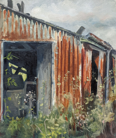 Old Shed - Oil Painting by Reading Guild of Artists member Shelagh Casebourne