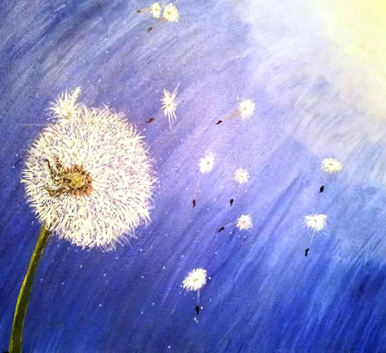 Dandelion - Commissioned Acrylic on Canvas - Original Art by Deborah Ann Miller - Nightfallen Art