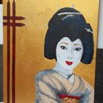 Modern Portrait Painting – Japanese Lady – Langley Slough Berkshire Artist Deborah Ann Miller
