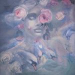 Original Oil Painting by Newbury Berkshire Artist Ruma Husain – Venusian Swans